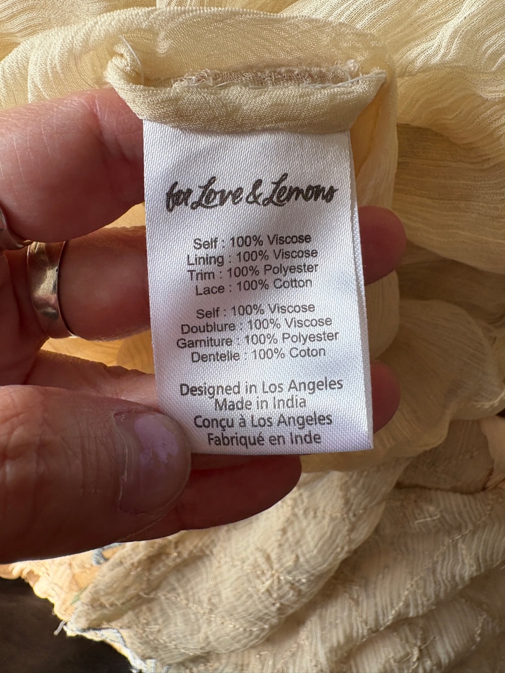 NWT For Love And Lemons Spellbound Rose Mini Dress in Cream Sz Small - Picture 15 of 15
